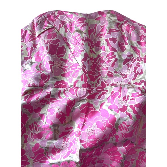 Lilly Pulitzer Raya strapless dress metallic Pirates Boutonniere jacquard size 2 - Picture 11 of 12